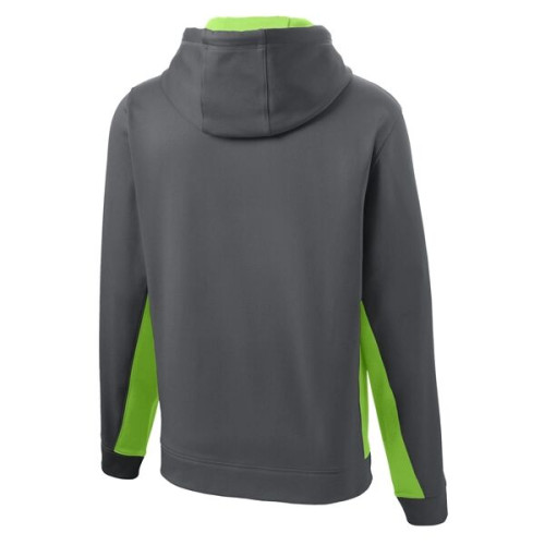 Sport-Tek Sport-Wick Fleece Colorblock Hooded Pullover.