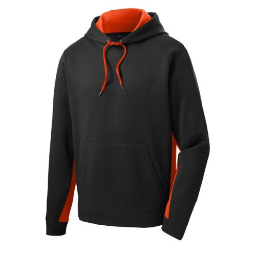 Sport-Tek Sport-Wick Fleece Colorblock Hooded Pullover.