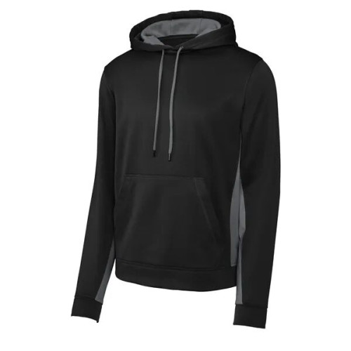 Sport-Tek Sport-Wick Fleece Colorblock Hooded Pullover.
