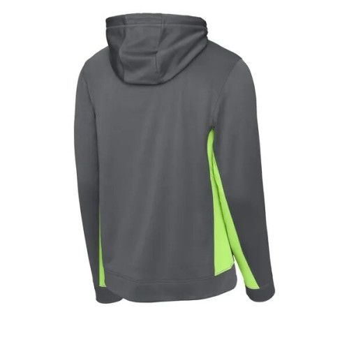 Sport-Tek Sport-Wick Fleece Colorblock Hooded Pullover.