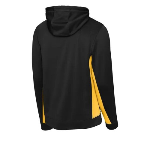 Sport-Tek Sport-Wick Fleece Colorblock Hooded Pullover.
