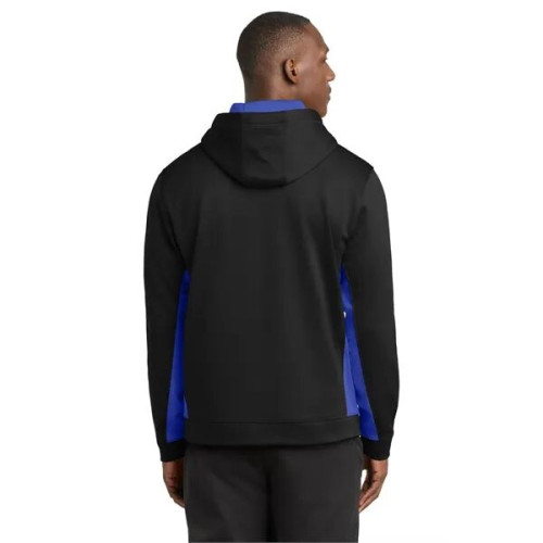 Sport-Tek Sport-Wick Fleece Colorblock Hooded Pullover.