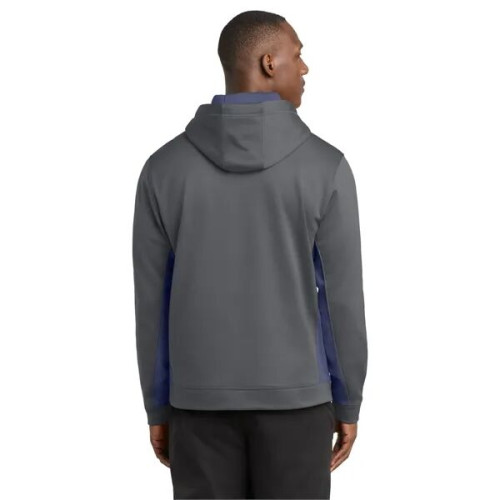 Sport-Tek Sport-Wick Fleece Colorblock Hooded Pullover.