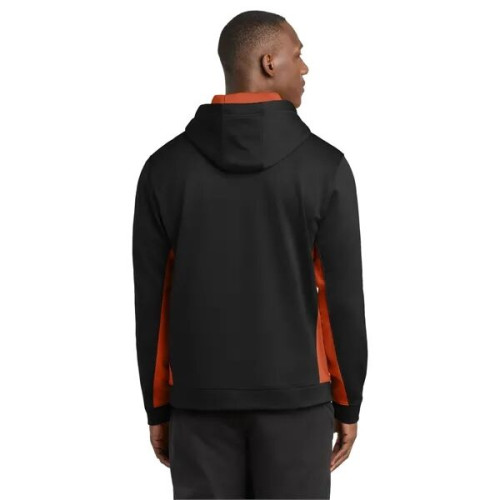 Sport-Tek Sport-Wick Fleece Colorblock Hooded Pullover.