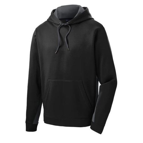 Sport-Tek Sport-Wick Fleece Colorblock Hooded Pullover.