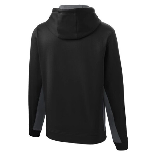 Sport-Tek Sport-Wick Fleece Colorblock Hooded Pullover.