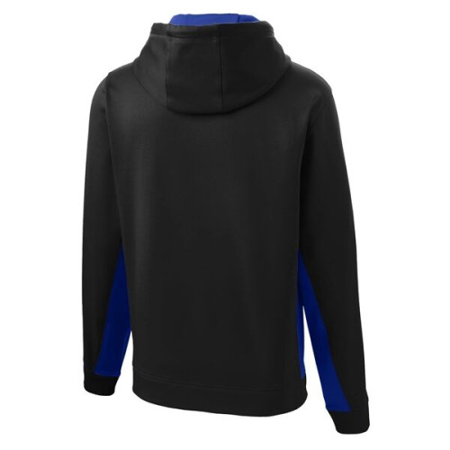 Sport-Tek Sport-Wick Fleece Colorblock Hooded Pullover.