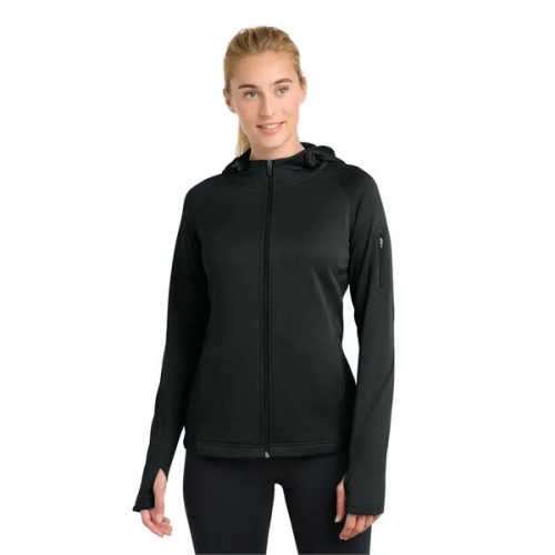 Sport-Tek Women's Tech Fleece Full-Zip Hooded Jacket.