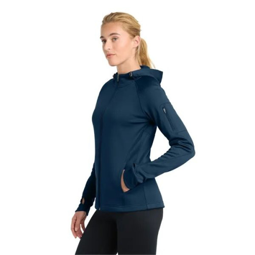 Sport-Tek Women's Tech Fleece Full-Zip Hooded Jacket.