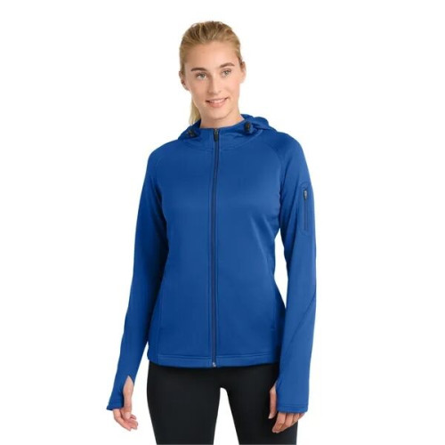 Sport-Tek Women's Tech Fleece Full-Zip Hooded Jacket.