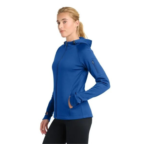 Sport-Tek Women's Tech Fleece Full-Zip Hooded Jacket.