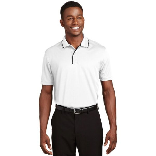 Sport-Tek Dri-Mesh Polo with Tipped Collar and Piping.