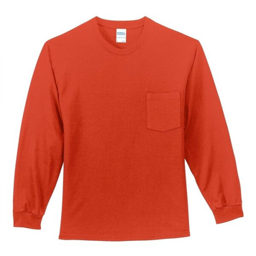Port & Co Long Sleeve Essential Pocket Tee.