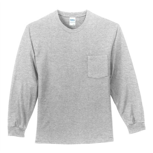 Port & Co Long Sleeve Essential Pocket Tee.