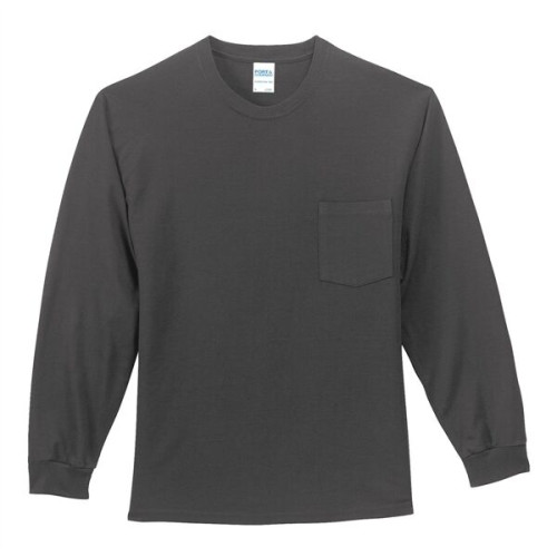 Port & Co Long Sleeve Essential Pocket Tee.