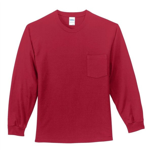 Port & Co Long Sleeve Essential Pocket Tee.