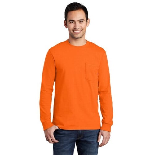 Port & Company - Long Sleeve Essential Pocket Tee.