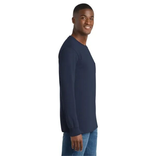 Port & Co Long Sleeve Essential Pocket Tee.