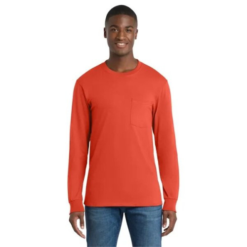 Port & Co Long Sleeve Essential Pocket Tee.