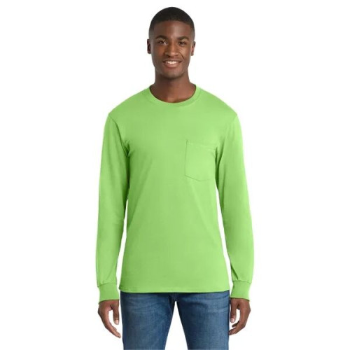 Port & Co Long Sleeve Essential Pocket Tee.