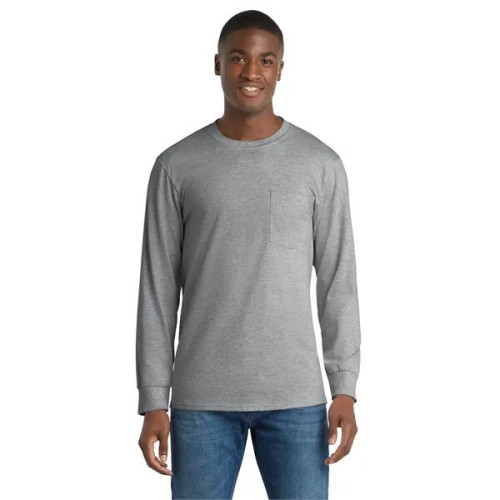Port & Co Long Sleeve Essential Pocket Tee.