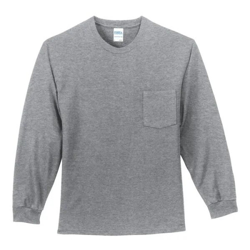 Port & Co Long Sleeve Essential Pocket Tee.