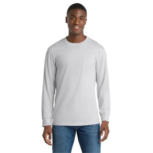 Port & Co Long Sleeve Essential Pocket Tee.