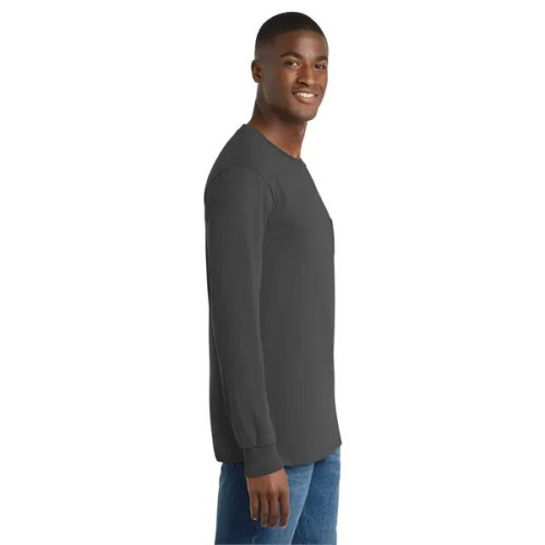 Port & Co Long Sleeve Essential Pocket Tee.