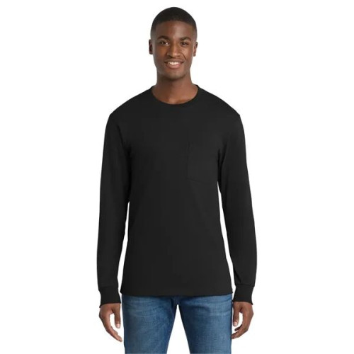 Port & Co Long Sleeve Essential Pocket Tee.