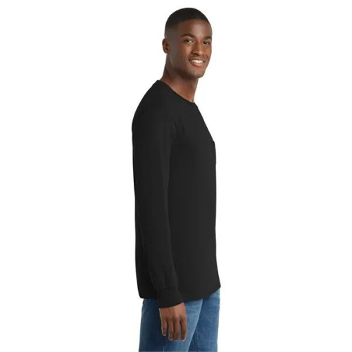 Port & Co Long Sleeve Essential Pocket Tee.
