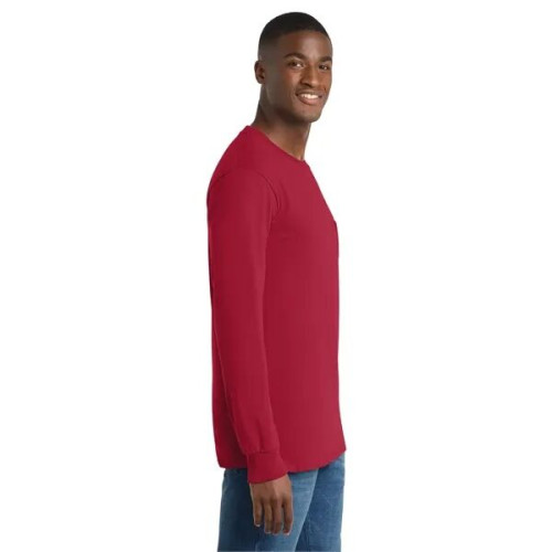 Port & Co Long Sleeve Essential Pocket Tee.