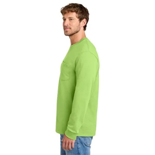 Port & Co Long Sleeve Essential Pocket Tee.