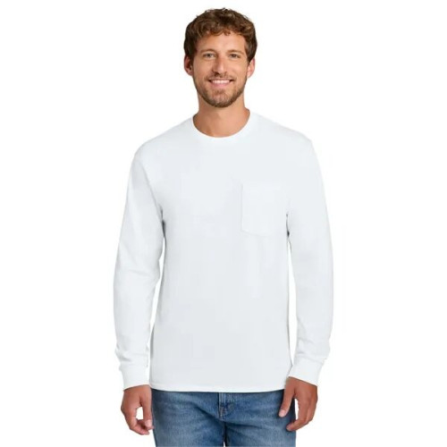 Port & Co Long Sleeve Essential Pocket Tee.