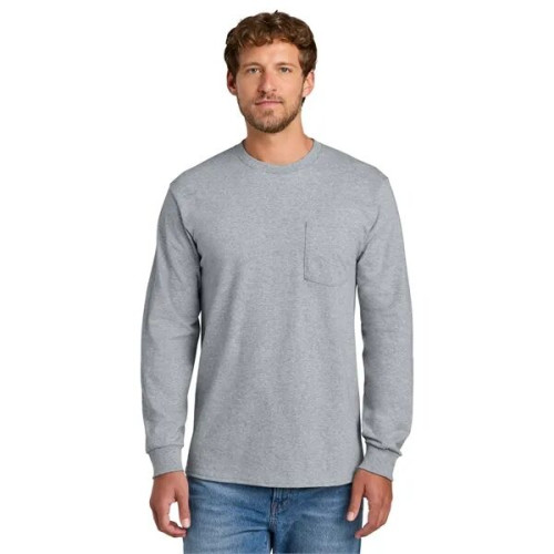 Port & Co Long Sleeve Essential Pocket Tee.