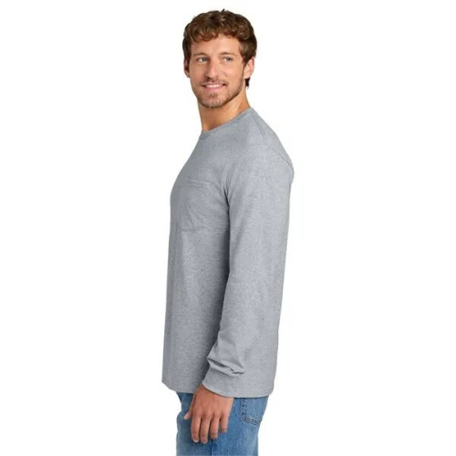 Port & Co Long Sleeve Essential Pocket Tee.