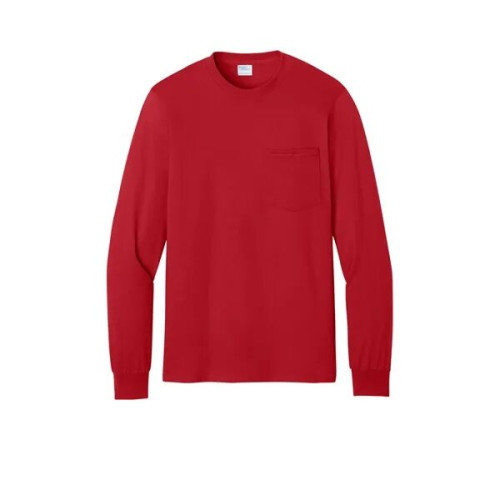 Port & Co Long Sleeve Essential Pocket Tee.