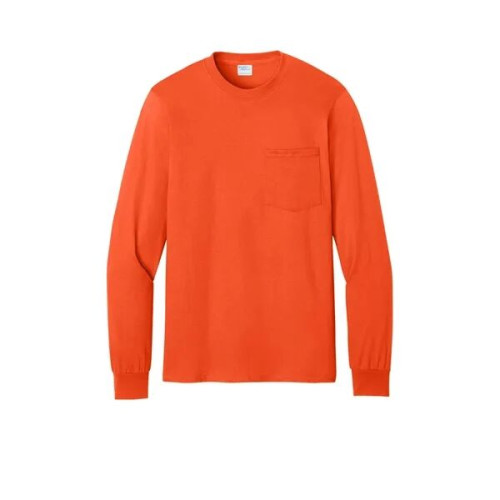 Port & Co Long Sleeve Essential Pocket Tee.