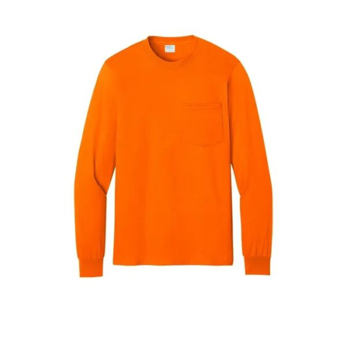 Port & Co Long Sleeve Essential Pocket Tee.