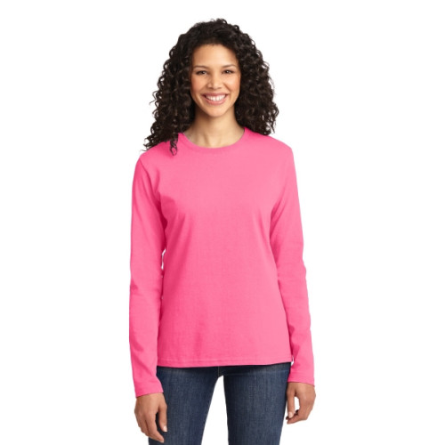 Port & Co Women's Long Sleeve Core Cotton Tee.