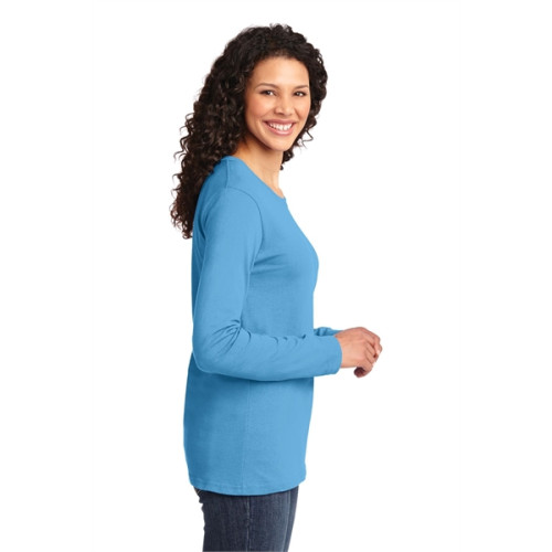 Port & Co Women's Long Sleeve Core Cotton Tee.