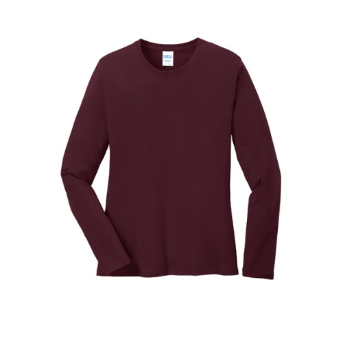 Port & Co Women's Long Sleeve Core Cotton Tee.