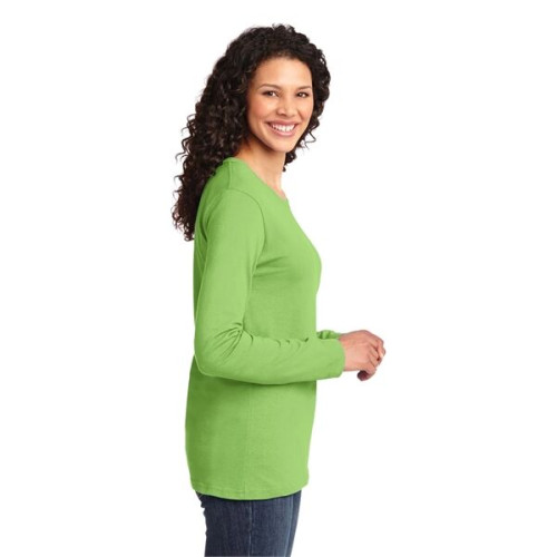 Port & Co Women's Long Sleeve Core Cotton Tee.