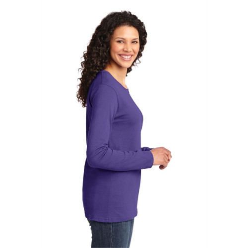 Port & Co Women's Long Sleeve Core Cotton Tee.