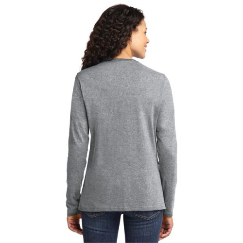 Port & Co Women's Long Sleeve Core Cotton Tee.