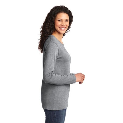 Port & Co Women's Long Sleeve Core Cotton Tee.