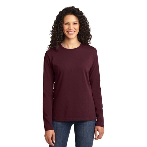 Port & Co Women's Long Sleeve Core Cotton Tee.