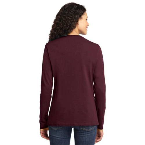Port & Co Women's Long Sleeve Core Cotton Tee.