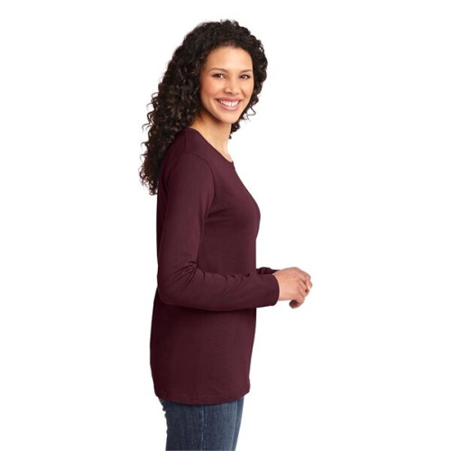 Port & Co Women's Long Sleeve Core Cotton Tee.