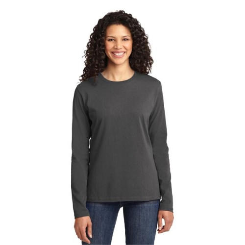 Port & Co Women's Long Sleeve Core Cotton Tee.