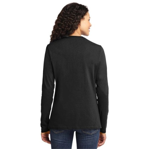 Port & Co Women's Long Sleeve Core Cotton Tee.